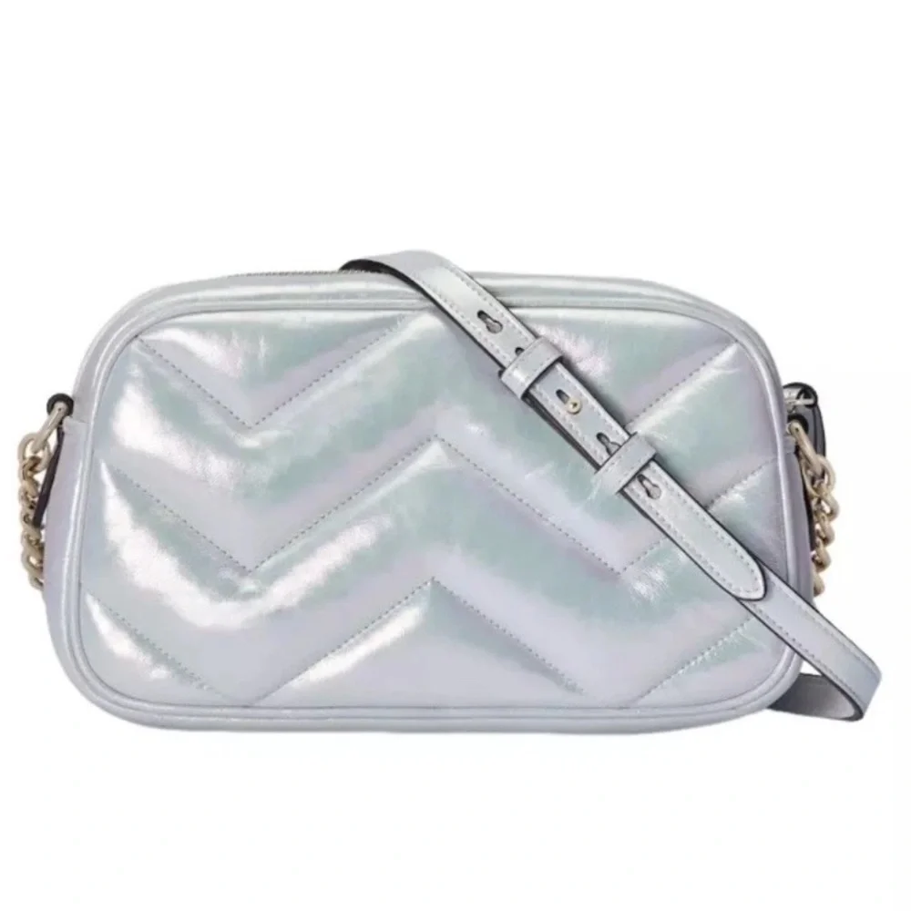 Gucci GG Iridescent Chevron Matelasse Quilted Camera Bag NWT And Box! - Picture 4 of 8